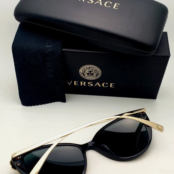 Versace Black and Gold Womens 55mm Sunglasses